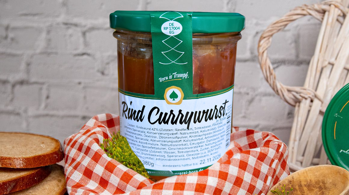 Rind Currywurst in Soße